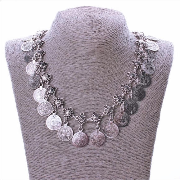 Boho Coin Necklace - Picture 2 of 3